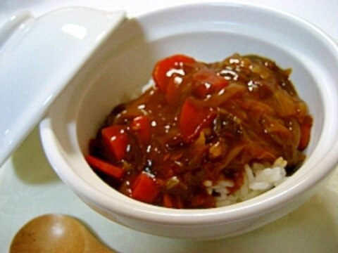 白菜と鰹缶のカレー丼